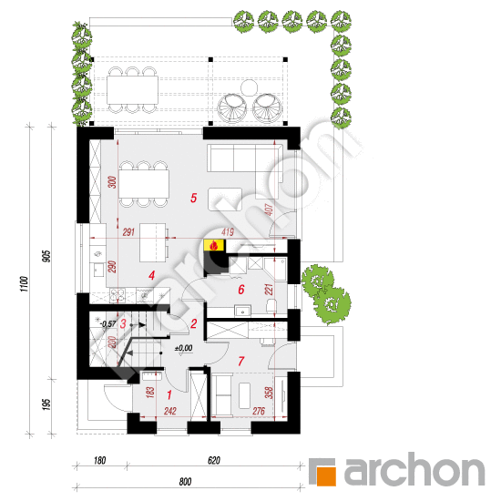 gotowy projekt Dom w krotonach 3 rzut parteru