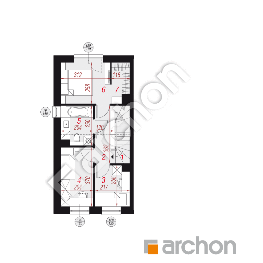 gotowy projekt Dom w riveach 7 (B) rzut poddasza