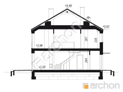 gotowy projekt Dom w riveach 7 (B) przekroj budynku