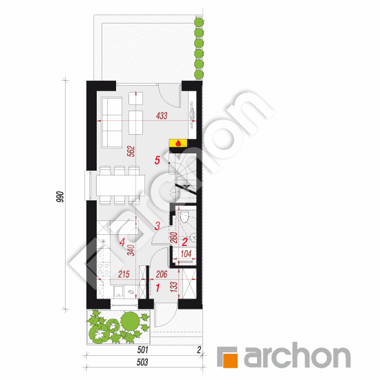 gotowy projekt Dom w riveach 7 (B) rzut parteru