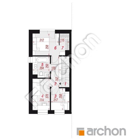 gotowy projekt Dom w riveach 7 (B) rzut poddasza