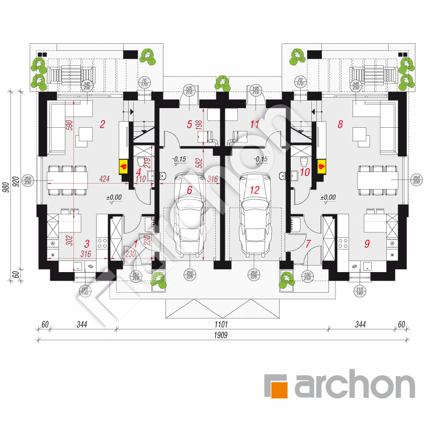 gotowy projekt Dom w gunnerach 2 (R2) rzut parteru