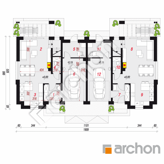 gotowy projekt Dom w gunnerach 2 (R2) rzut parteru
