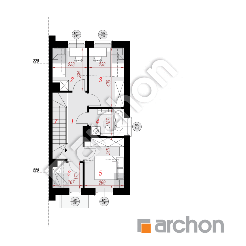 gotowy projekt Dom w riveach 18 (B) rzut poddasza