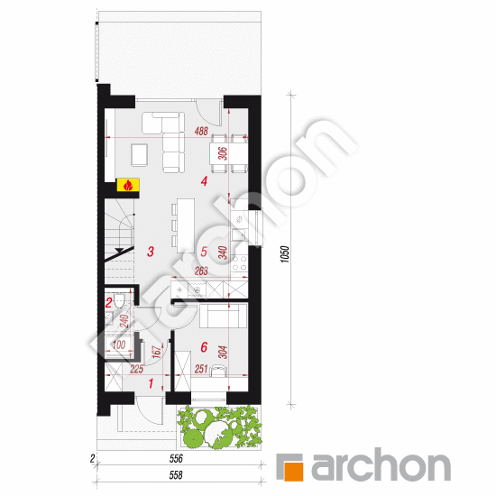 gotowy projekt Dom w riveach 18 (B) rzut parteru