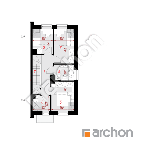 gotowy projekt Dom w riveach 18 (B) rzut poddasza