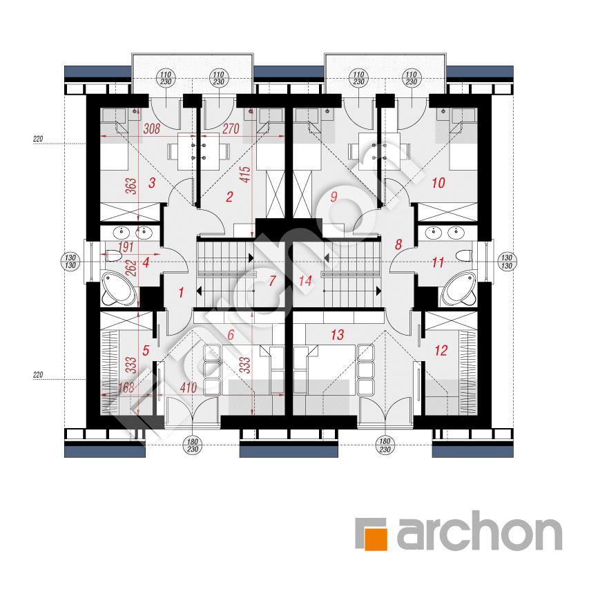 gotowy projekt Dom w klementynkach 2 (R2) rzut poddasza