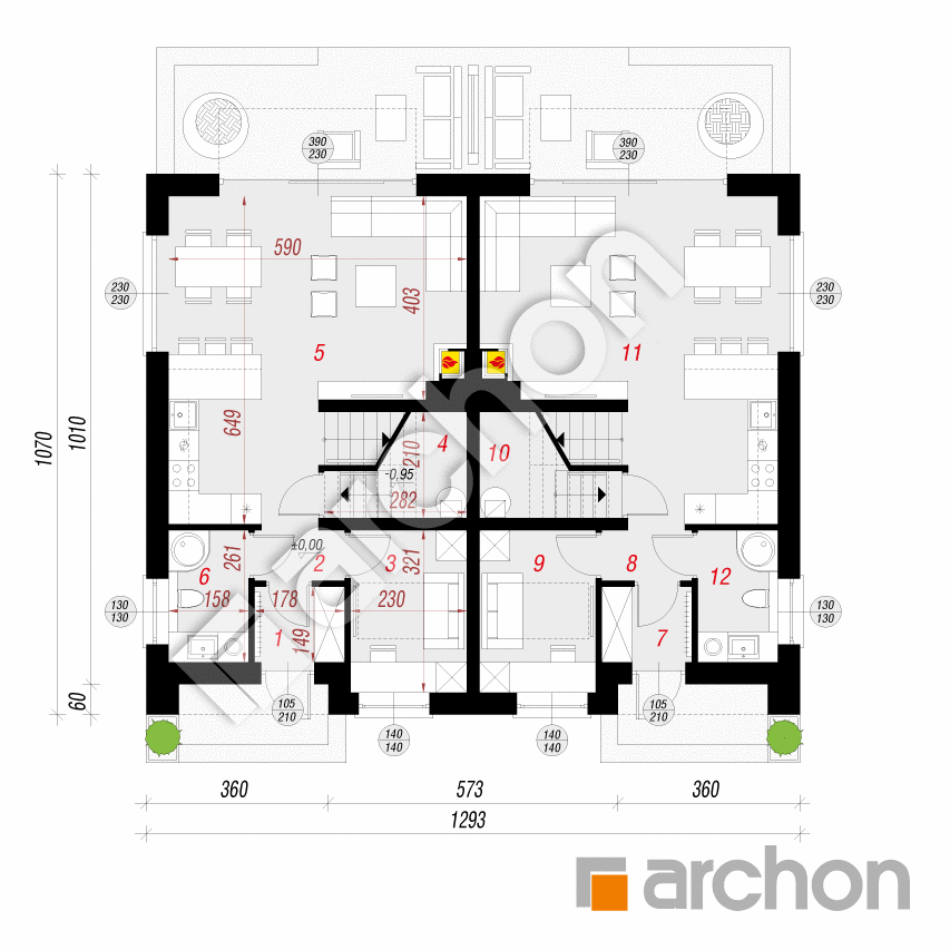 gotowy projekt Dom w klementynkach 2 (R2) rzut parteru