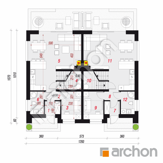 gotowy projekt Dom w klementynkach 2 (R2) rzut parteru