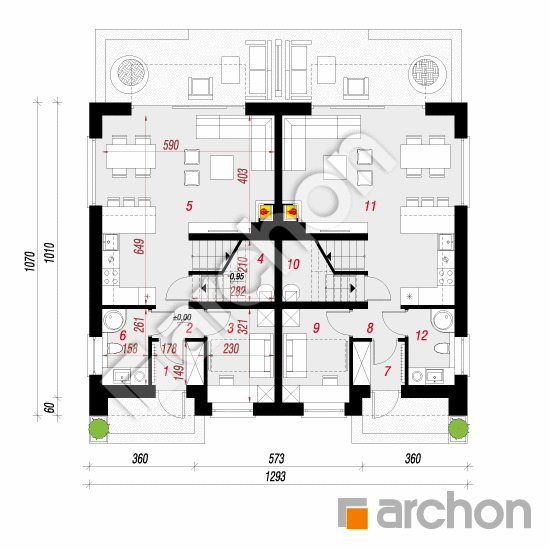 gotowy projekt Dom w klementynkach 2 (R2) rzut parteru