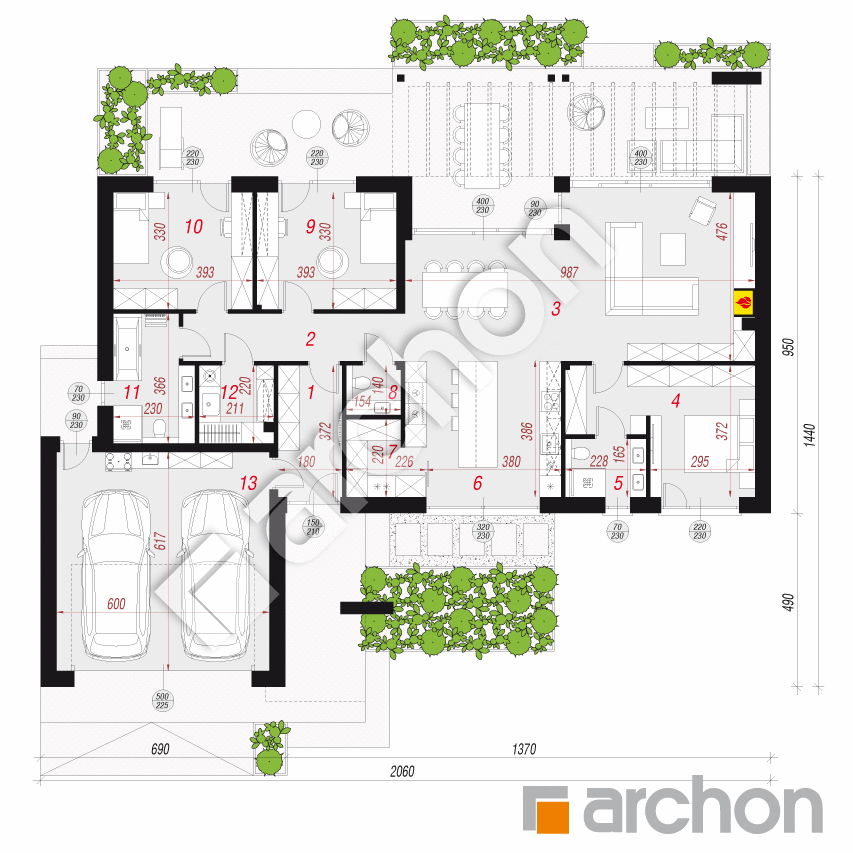 gotowy projekt Dom w apteniach (G2E) rzut parteru