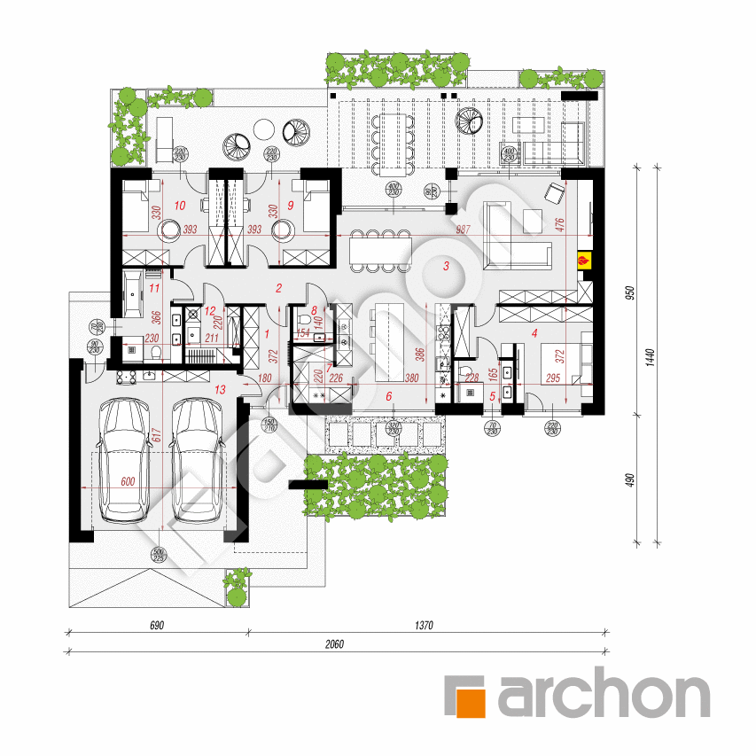 gotowy projekt Dom w apteniach (G2E) rzut parteru
