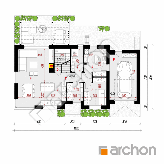 gotowy projekt Dom w wisteriach 20 (GE) rzut parteru