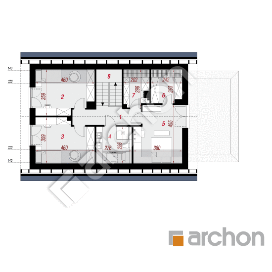 gotowy projekt Dom w wisteriach 20 (GE) rzut poddasza