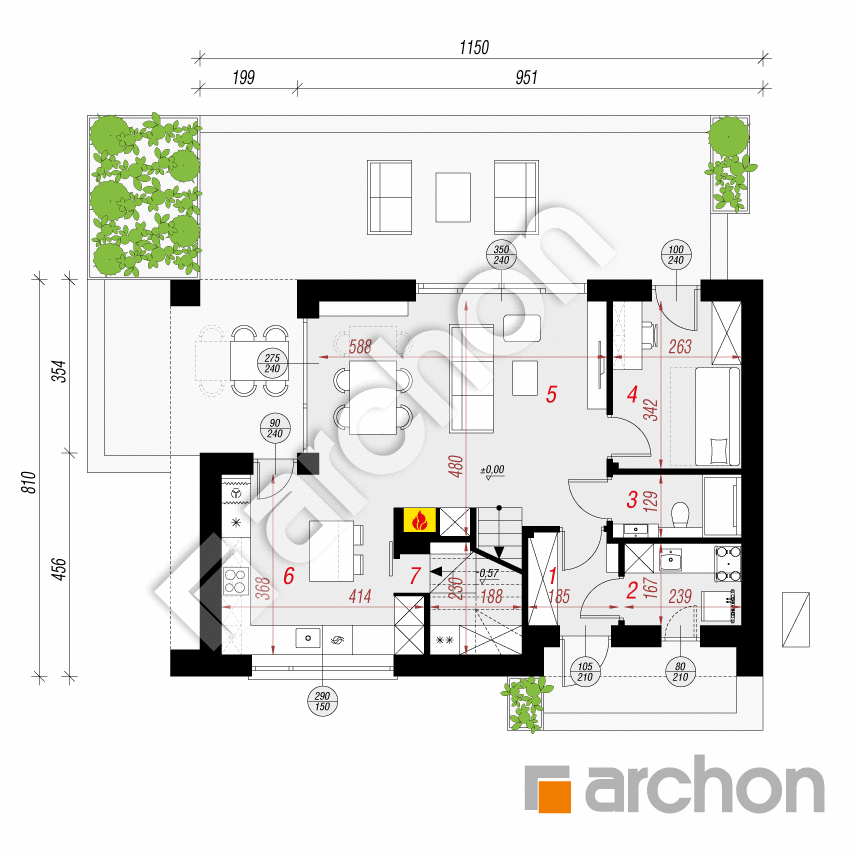 gotowy projekt Dom w trzcinnikach (E) OZE rzut parteru