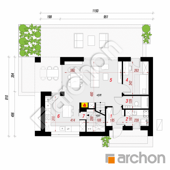 gotowy projekt Dom w trzcinnikach (E) OZE rzut parteru