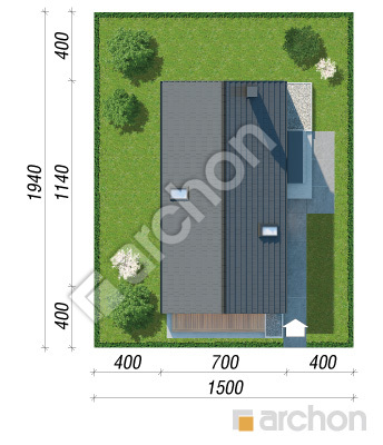 gotowy projekt Dom w ostojach 2 (E) sytuacja
