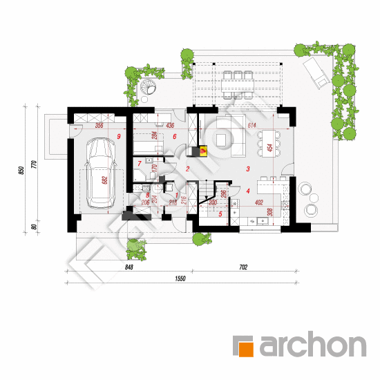 gotowy projekt Dom w malinówkach 14 (GN) rzut parteru