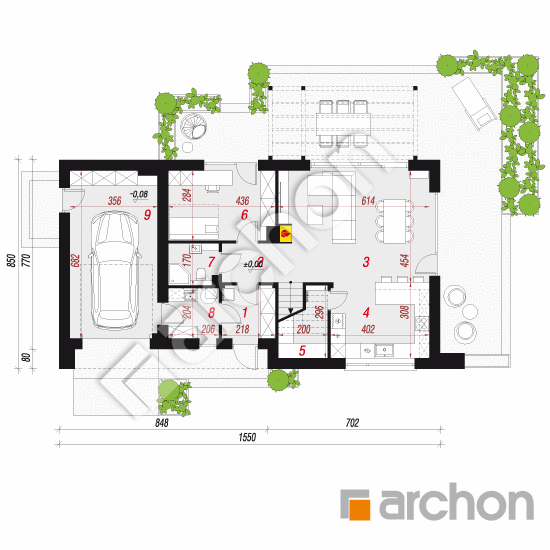 gotowy projekt Dom w malinówkach 14 (GN) rzut parteru