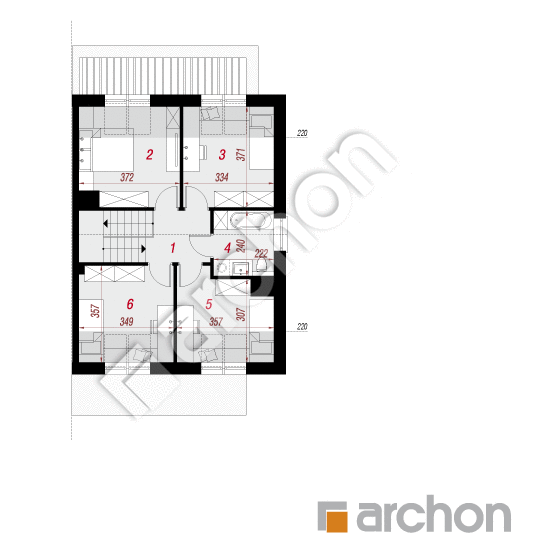 gotowy projekt Dom w narcyzach 2 (B) rzut poddasza