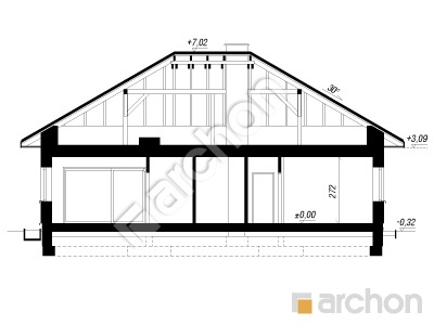 gotowy projekt Dom w droserach (GE) przekroj budynku
