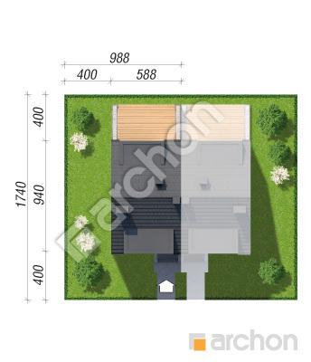 gotowy projekt Dom w bylicach 5 (B) sytuacja