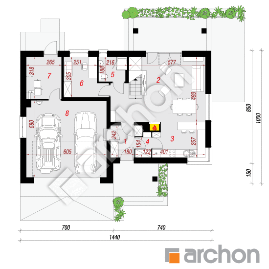 gotowy projekt Dom w jabłonkach 12 (G2) rzut parteru