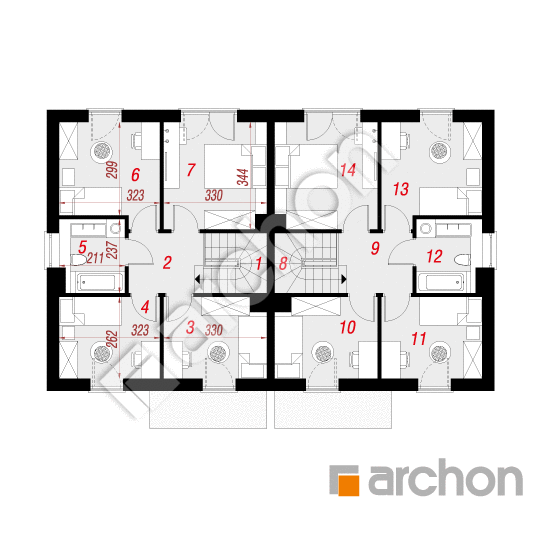 gotowy projekt Dom w arkadiach 4 (R2) rzut piętra