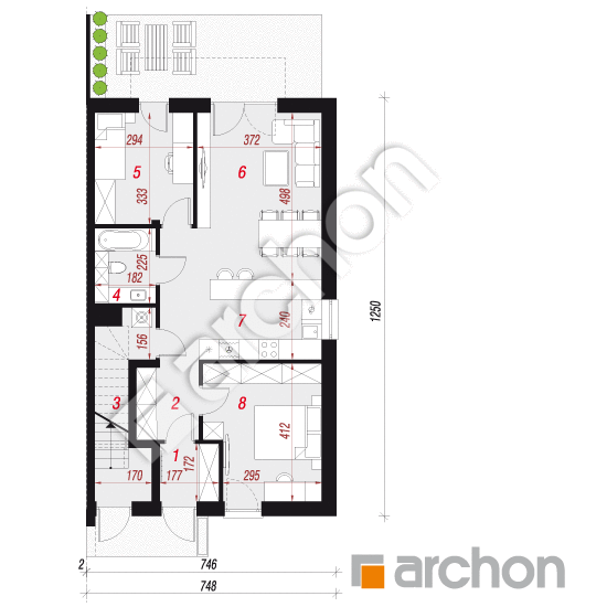 gotowy projekt Dom w bratkach 2 (R2B) rzut parteru