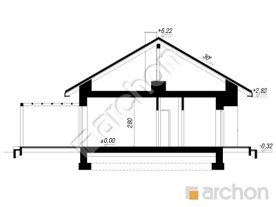 gotowy projekt Dom w modrzewiach 10 (E) przekroj budynku
