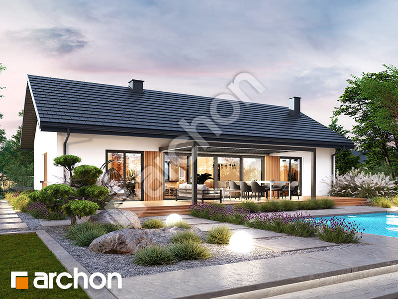 gotowy projekt Dom w modrzewiach 10 (E) widok 2