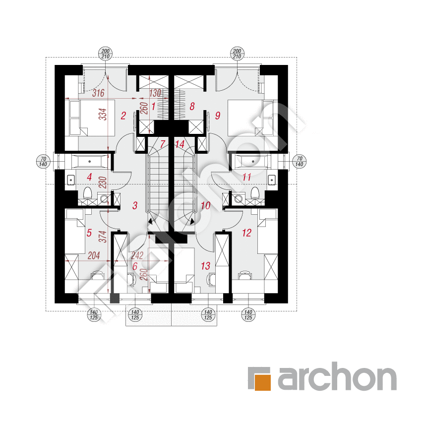 gotowy projekt Dom w riveach 4 (R2) rzut poddasza