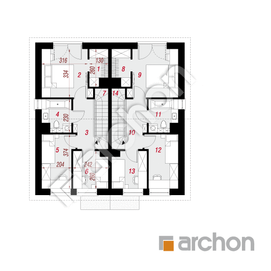 gotowy projekt Dom w riveach 4 (R2) rzut poddasza