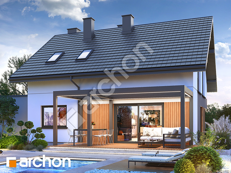 gotowy projekt Dom w wisteriach 18 (G) widok 2