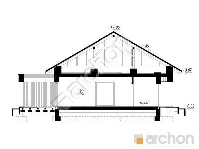 gotowy projekt Dom w perowskiach 2 (E) przekroj budynku
