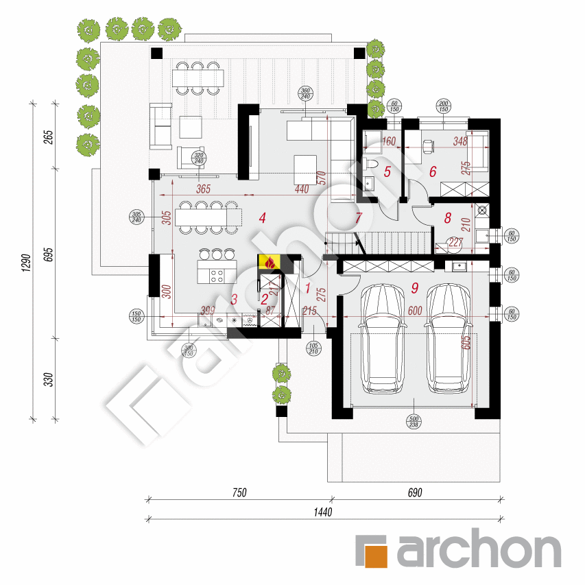 gotowy projekt Dom w dabecjach 3 (G2) rzut parteru