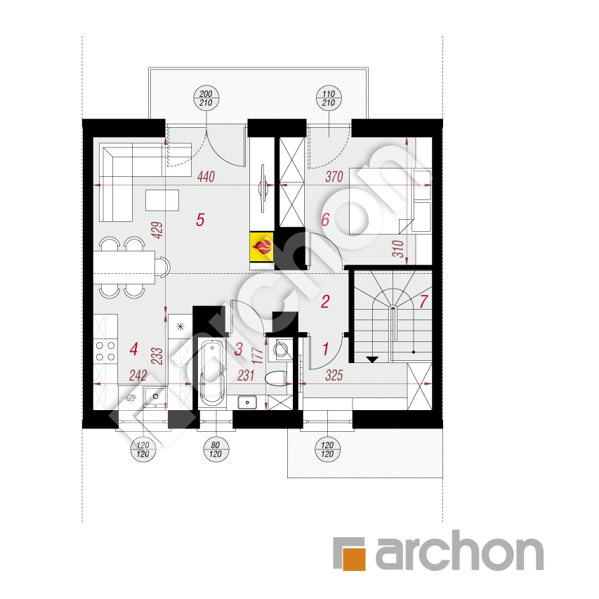 gotowy projekt Dom w halezjach 3 (R2S) rzut poddasza