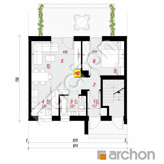 gotowy projekt Dom w halezjach 3 (R2S) rzut parteru