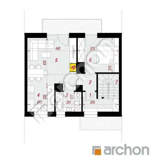 gotowy projekt Dom w halezjach 3 (R2S) rzut poddasza