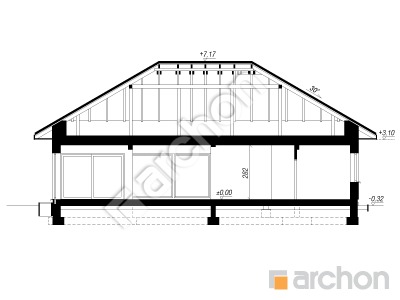 gotowy projekt Dom w przebiśniegach 28 przekroj budynku