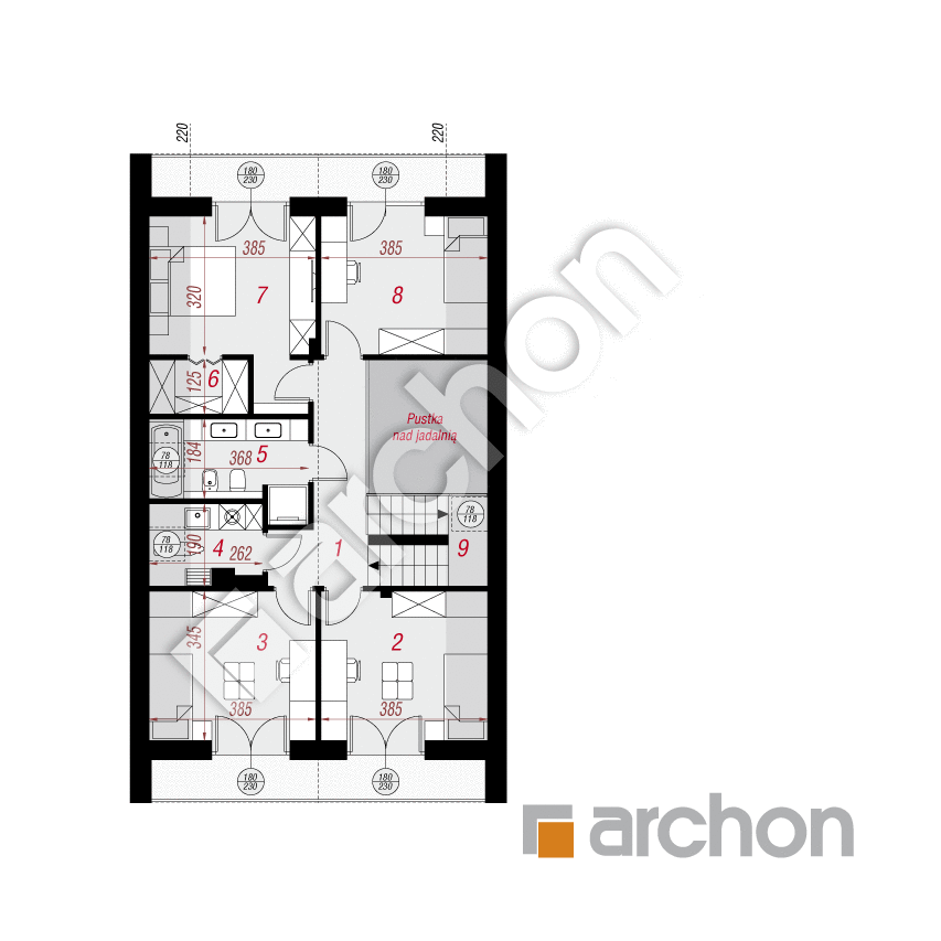 gotowy projekt Dom w wiesiołkach 3 (E) rzut poddasza