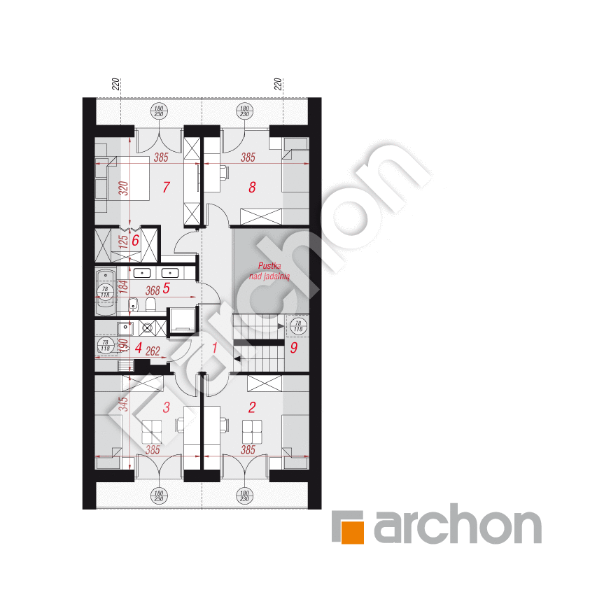 gotowy projekt Dom w wiesiołkach 3 (E) rzut poddasza