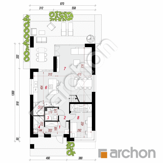 gotowy projekt Dom w wiesiołkach 3 (E) rzut parteru