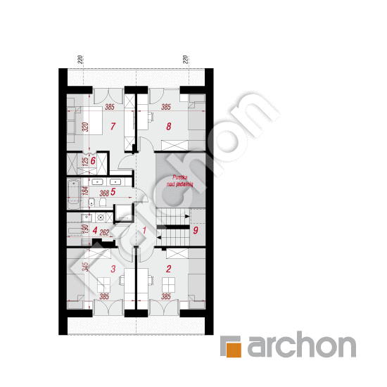 gotowy projekt Dom w wiesiołkach 3 (E) rzut poddasza