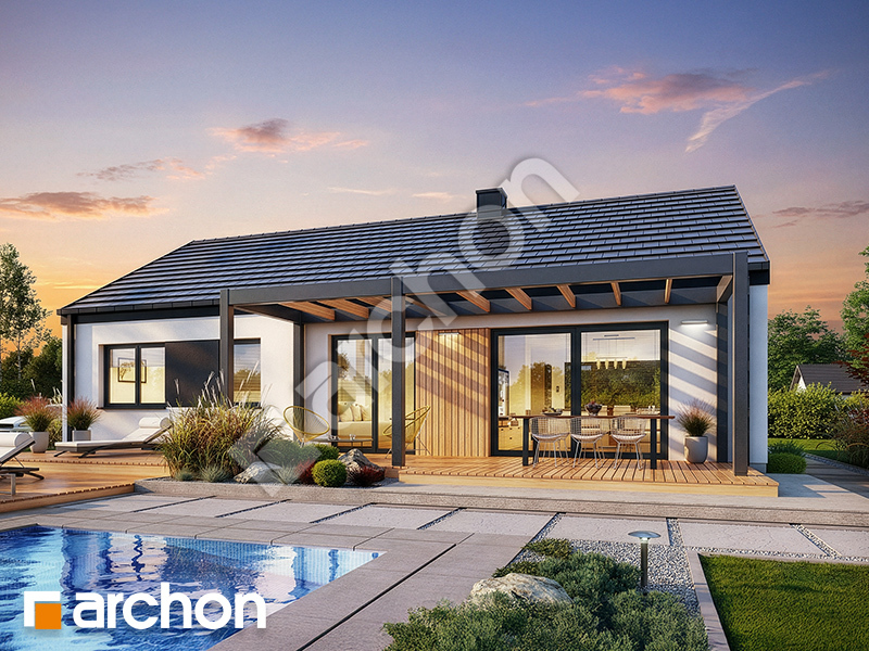 gotowy projekt Dom w kruszczykach 20 (E) OZE widok 2