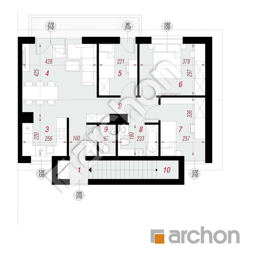 gotowy projekt Dom w tawlinach (R2B) rzut poddasza
