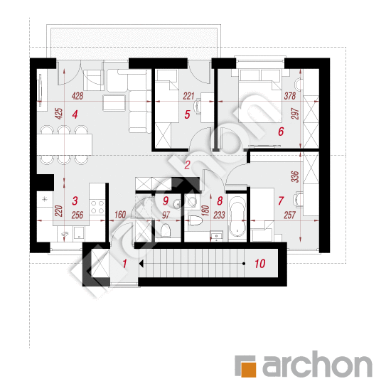gotowy projekt Dom w tawlinach (R2B) rzut poddasza