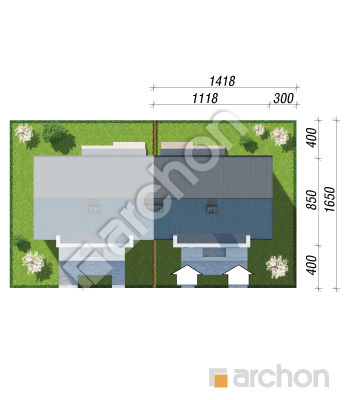 gotowy projekt Dom w tawlinach (R2B) sytuacja