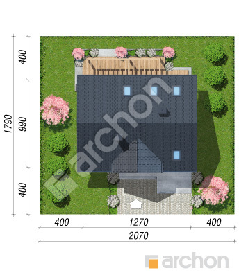 gotowy projekt Dom w balsamowcach 15 (GA) sytuacja