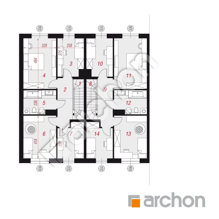 gotowy projekt Dom pod miłorzębem 15 (GR2B) rzut poddasza